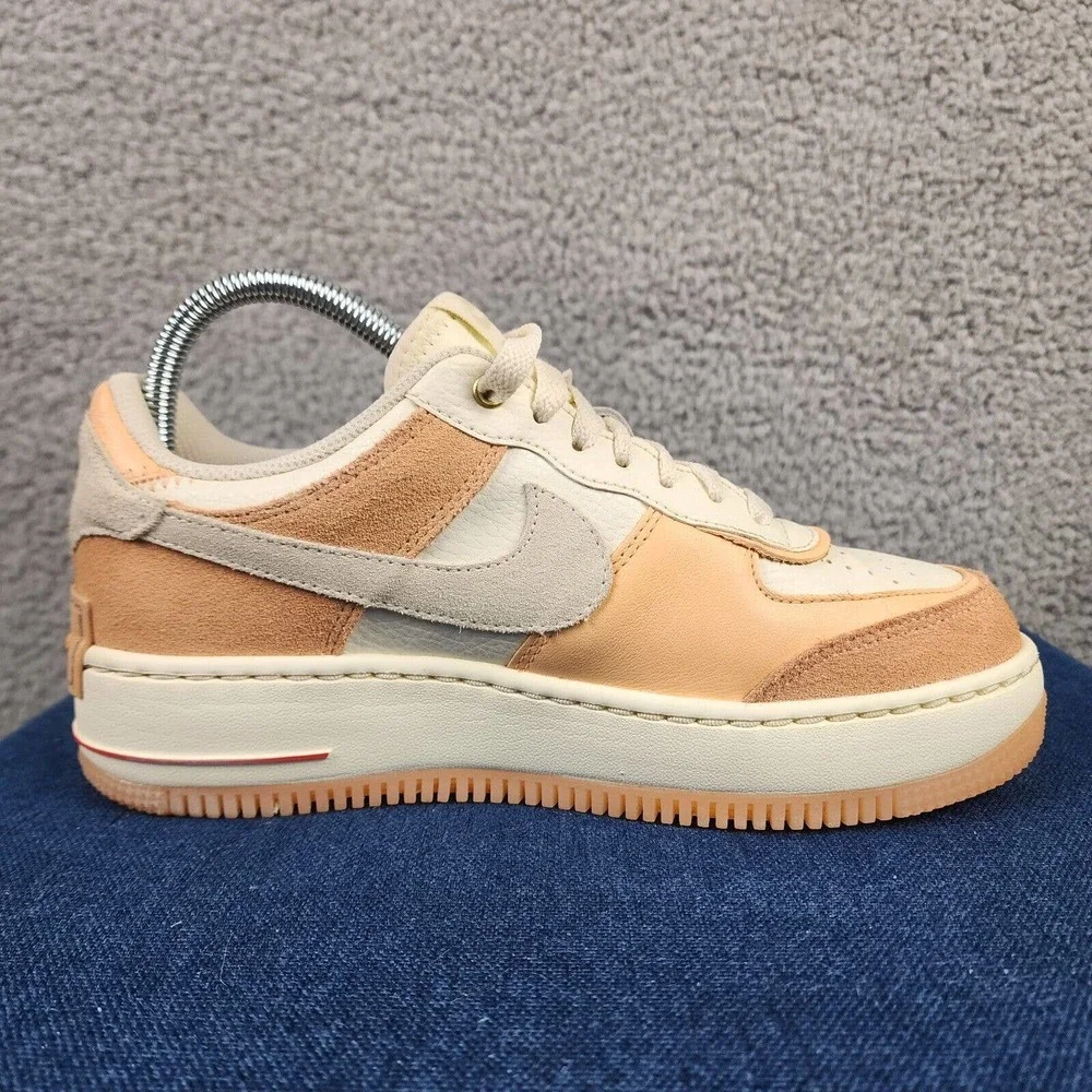 Nike Women9s Air Force 1 Shadow Sneakers in Peach & Cream